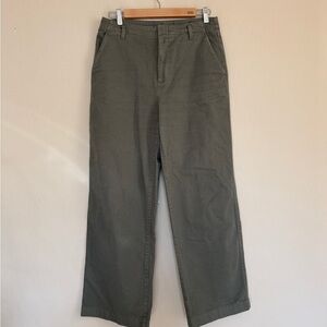 GAP Wide Leg Khaki Olive Green Wide-Leg Chino Pants Women’s 6 Loose